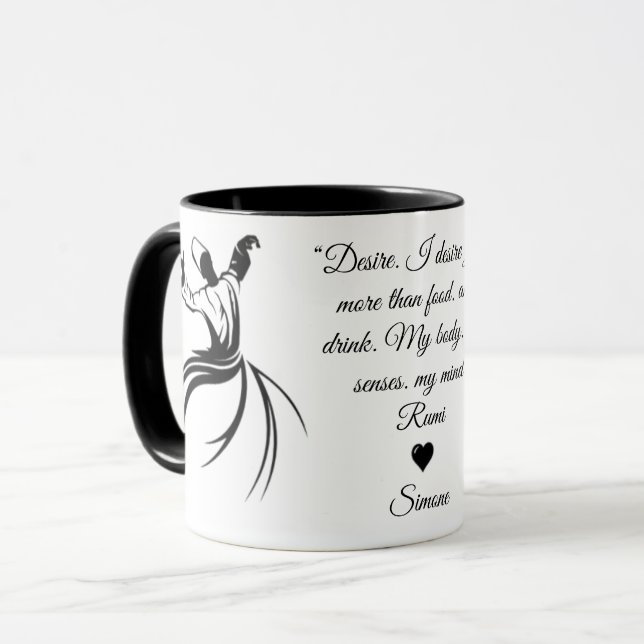 Caneca Rumi Namorados Te Amo poesia Mug popular (Frente Esquerda)