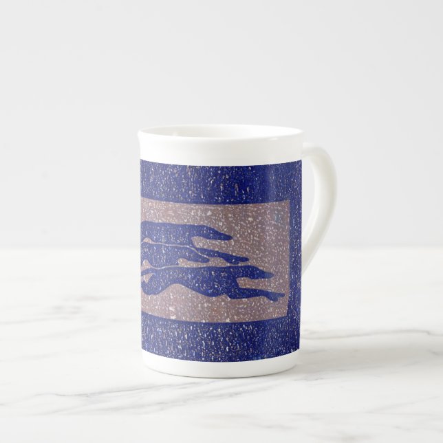 Caneca Running da porcelana de osso dos galgos (Frente Esquerda)