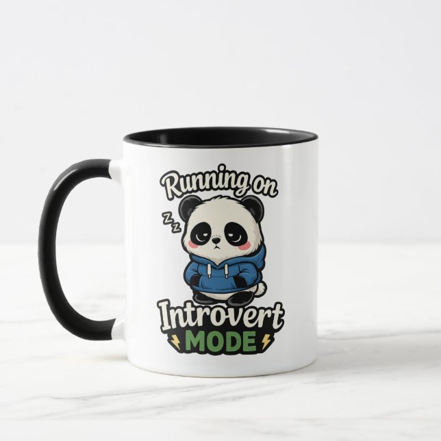 Caneca Running on Introvert Mode Panda (Esquerda)