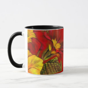Caneca Ruptura vermelha da Primula Arte Floral "Maior Nan