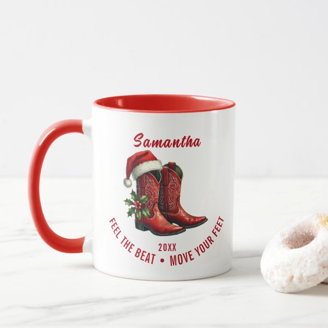 Caneca Rusch Line Dance Cowboy Boots Mug (Com Donut)