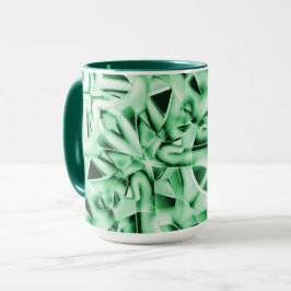 Caneca Russo ou não, branco verde estranho entrelaçado