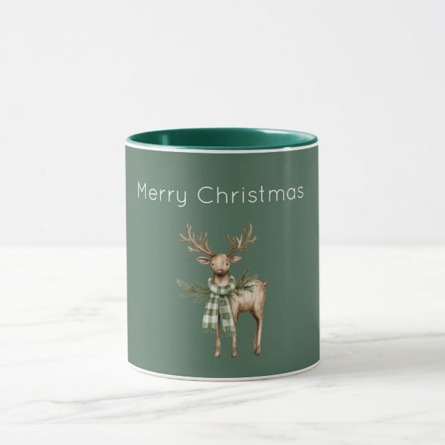 Caneca Rustic Brown Cream Green Deer (Centro)