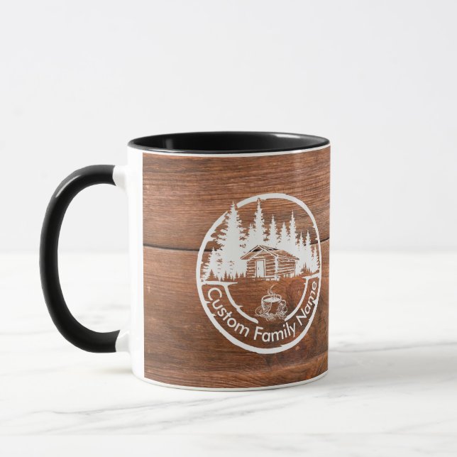Caneca Rustic Cottage Cabin Barn | Custom Family Name (Esquerda)
