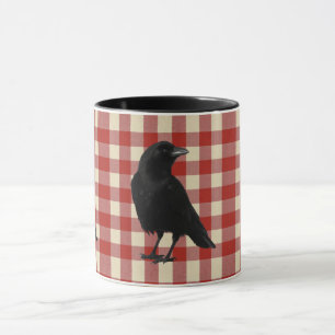 Caneca Rustic Gingham Crow