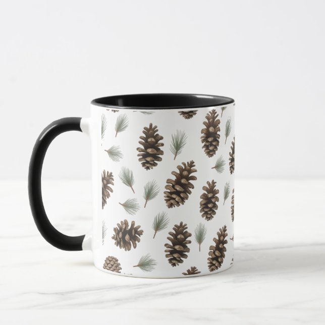 Caneca Rustic Pinecone Combo Mug - Farmhouse Christmas Co (Esquerda)