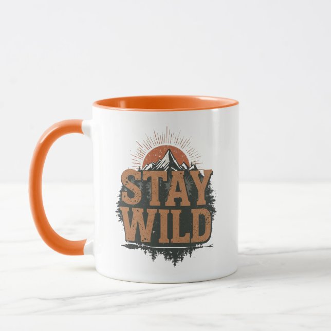 Caneca Rustic Stay Wild Hiking Graphic (Esquerda)
