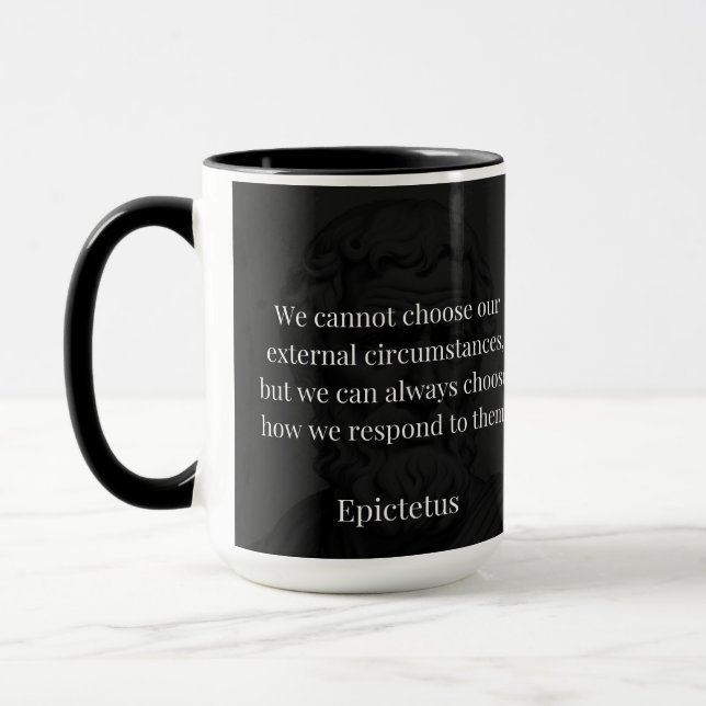 Caneca Sabedoria de Epictetus: empoderamento através da r (Esquerda)