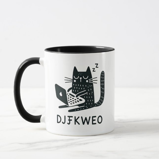 Caneca Sabedoria Mística de Digitação de Gato Negro Whims (Esquerda)