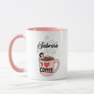 Caneca Sabrina ama o café