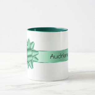 Caneca Sage Green Ribbon Arco Natal