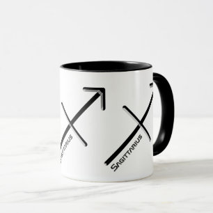 Caneca SAGITTARIUS, Design abstrato do Sinal Zodíaco,