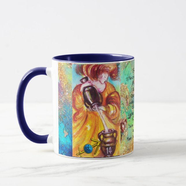 CANECA SAGITTARIUS,TEMPERANTE TAROT ZODIAC ANIVERSÁRIO (Esquerda)
