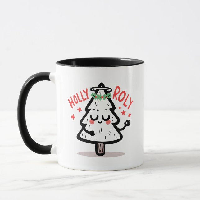 Caneca Sagrado Natal-roly – Árvore Meditativa Fofa (Esquerda)