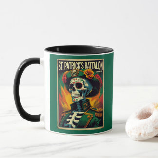 Caneca Saint Patricks Battalion Celtic Skull History Mug