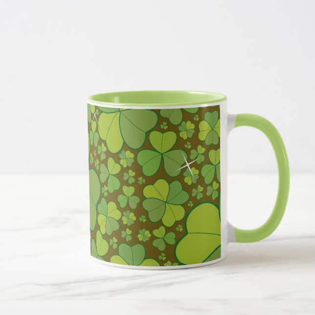 Caneca Saint Patrick's Day Lucky Clovers Shamrock irlandê (Direita)