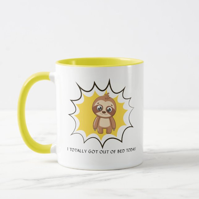 Caneca Saiu Da Cama Engraçada | Escória de Cute Personali (Esquerda)