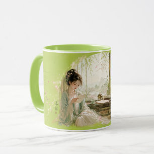 Caneca Sala de Estudo Flor de Pêssego Estética