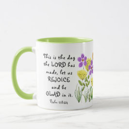 Caneca Salm 118:24 Este é o dia, Inspirational Floral