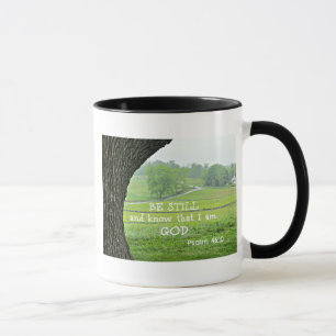Caneca Salm 46:10 Fique quieto e saiba que eu sou Deus.