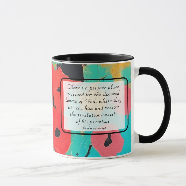 Caneca Salmo 25 14 Amantes de Deus Bíblia Verso Cristão (Direita)