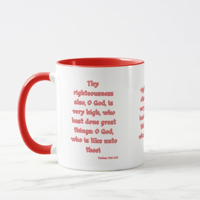 Caneca Salmos 71:19 KJV Bíblia Verso Túmulo De Dois Tons (Esquerda)