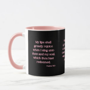 Caneca Salmos 71:23 KJV Bíblia Verso Túmulo De Dois Tons