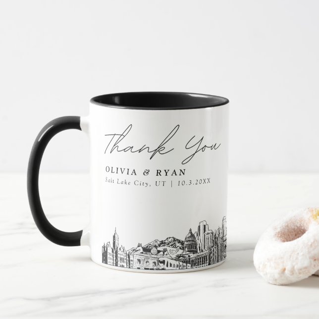 Caneca Salt Lake City Weding Simples Café Mug (Com Donut)