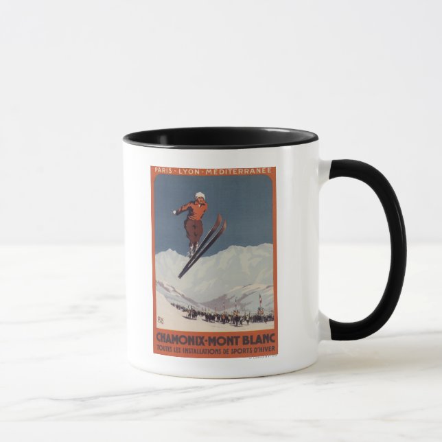 Caneca Salto de Esqui - Poster de Promo de Olimpiadas PLM (Direita)