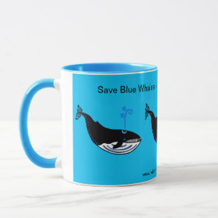Caneca Salva baleias azuis - Animais ameaçados - Vida sel
