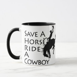 Caneca Salvar um passeio do cavalo um vaqueiro