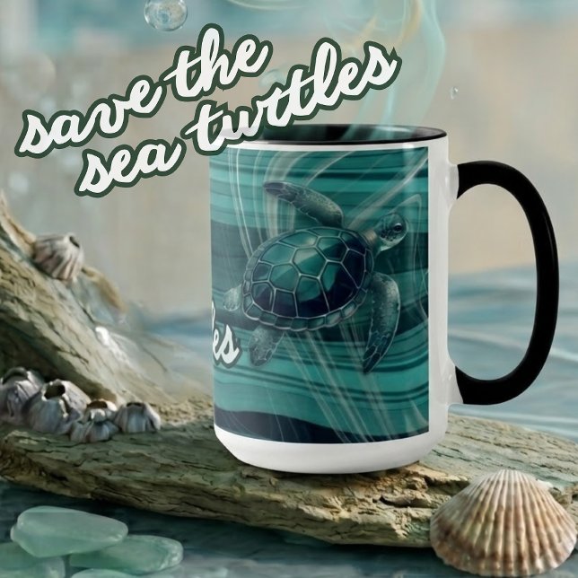 Caneca Salve a Tartaruga Marinha (Criador carregado)