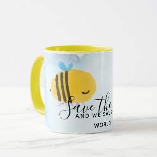 Caneca Salve As Abelhas Citações Personalizadas Dizendo