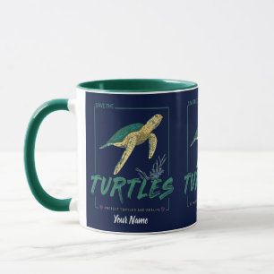 Caneca Salve as tartarugas para uma garota que ama tartar