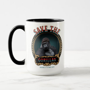 Caneca Salve O Gorila   Espécies Ameaçadas
