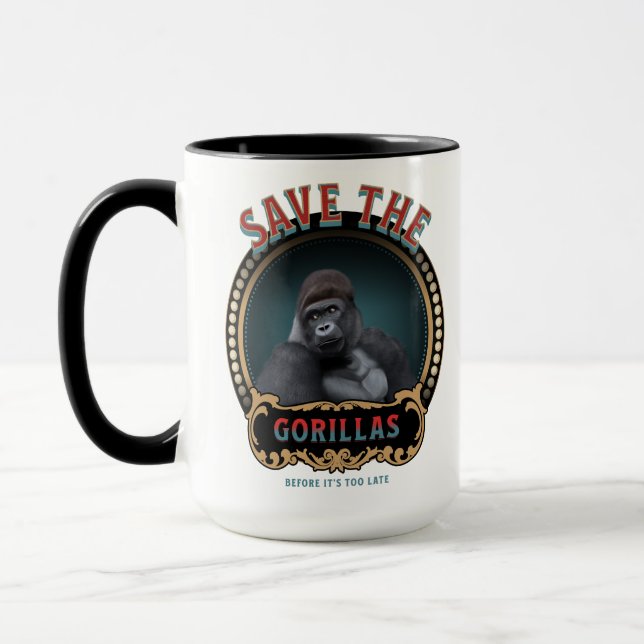 Caneca Salve O Gorila | Espécies Ameaçadas (Esquerda)