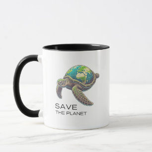 Caneca Salve o planeta - Sea Turtle Earth Edition