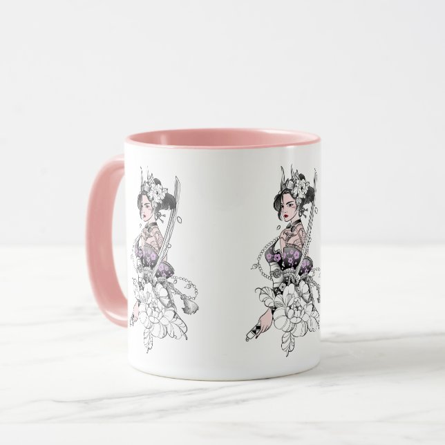 Caneca Samurai Female Warrior (Frente Esquerda)