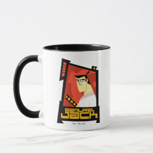 Caneca Samurai Jack Sorria Gráfico de Quadro Futurístico