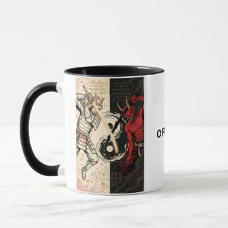 Caneca Samurai vs Japanese Oni Demon Dual Yin Yang Graphi
