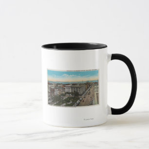 Caneca San Diego, CA - opinião de olho de pássaro do