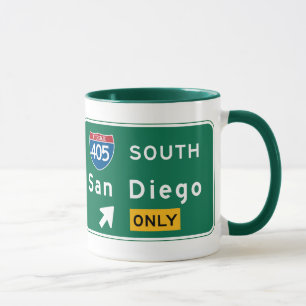 Caneca San Diego, sinal de estrada de CA