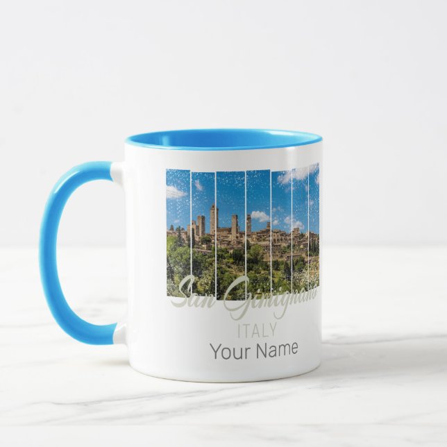 Caneca San Gimignano Toscana Itália Vinatge Panorâmica Vi (Esquerda)