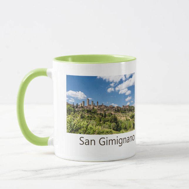 Caneca San Gimignano Toscânia Itália Panorama Souvenir (Esquerda)