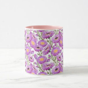 Caneca Sangue Floral de Díssias de Papel Roxo