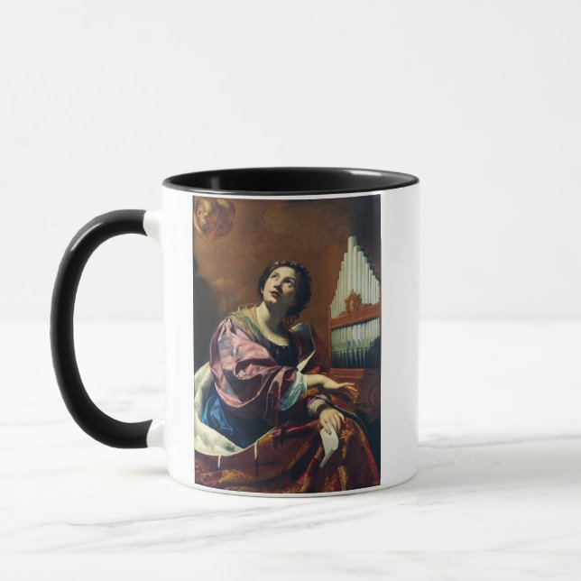 Caneca Santa Cecília por Simon Vouet (Esquerda)