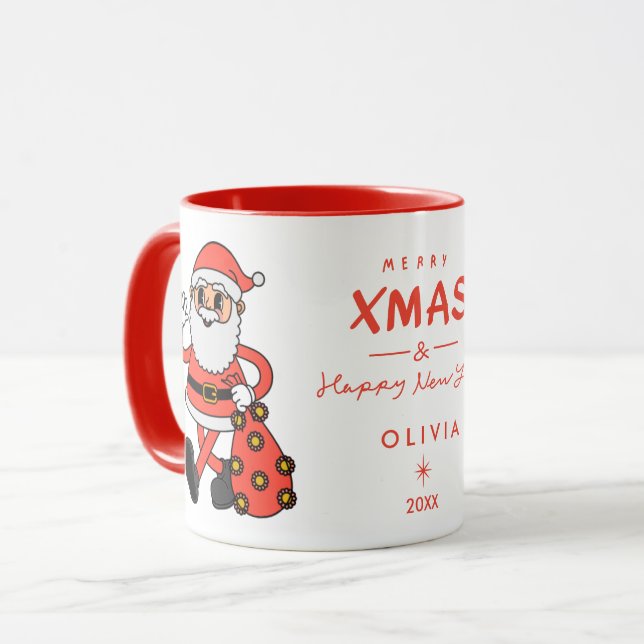 Caneca Santa Claus Christmas Mug | Personalizado (Frente Esquerda)