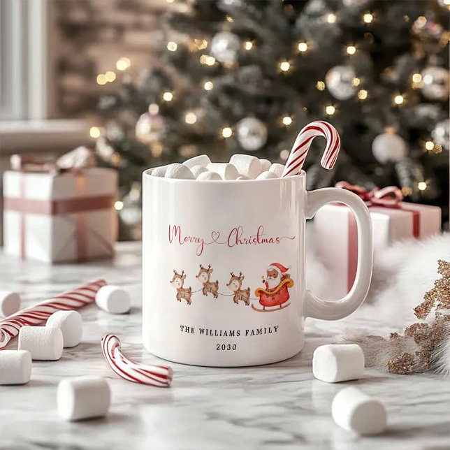 Caneca Santa Claus e Reindeer | Coffee Mug (Criador carregado)
