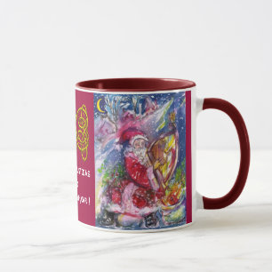 Caneca SANTA CLAUS JOGANDO HARP EM NÓS Celtas LUMINOSOS