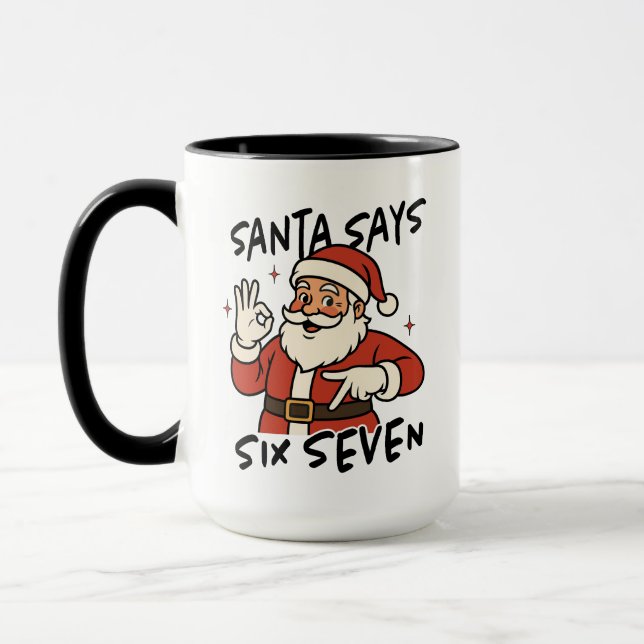Caneca Santa Diz Seis Sete, Natal Divertido (Esquerda)